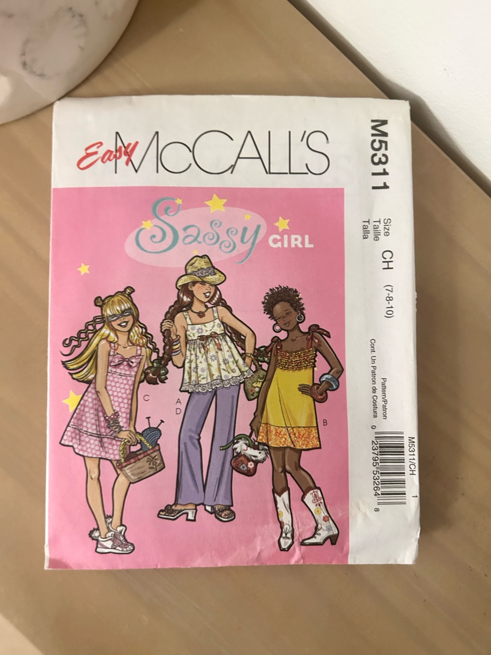 McCall’s M5311 Sassy Girls Tops, Dress & Pants Sewing Pattern Sizes 7–10 Y2K